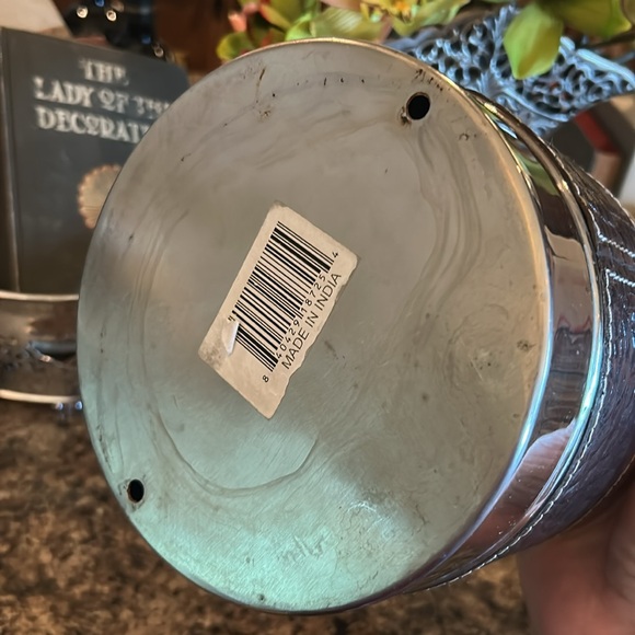 Silver and Brown Croc-Embossed Ice Bucket - Picture 5 of 7